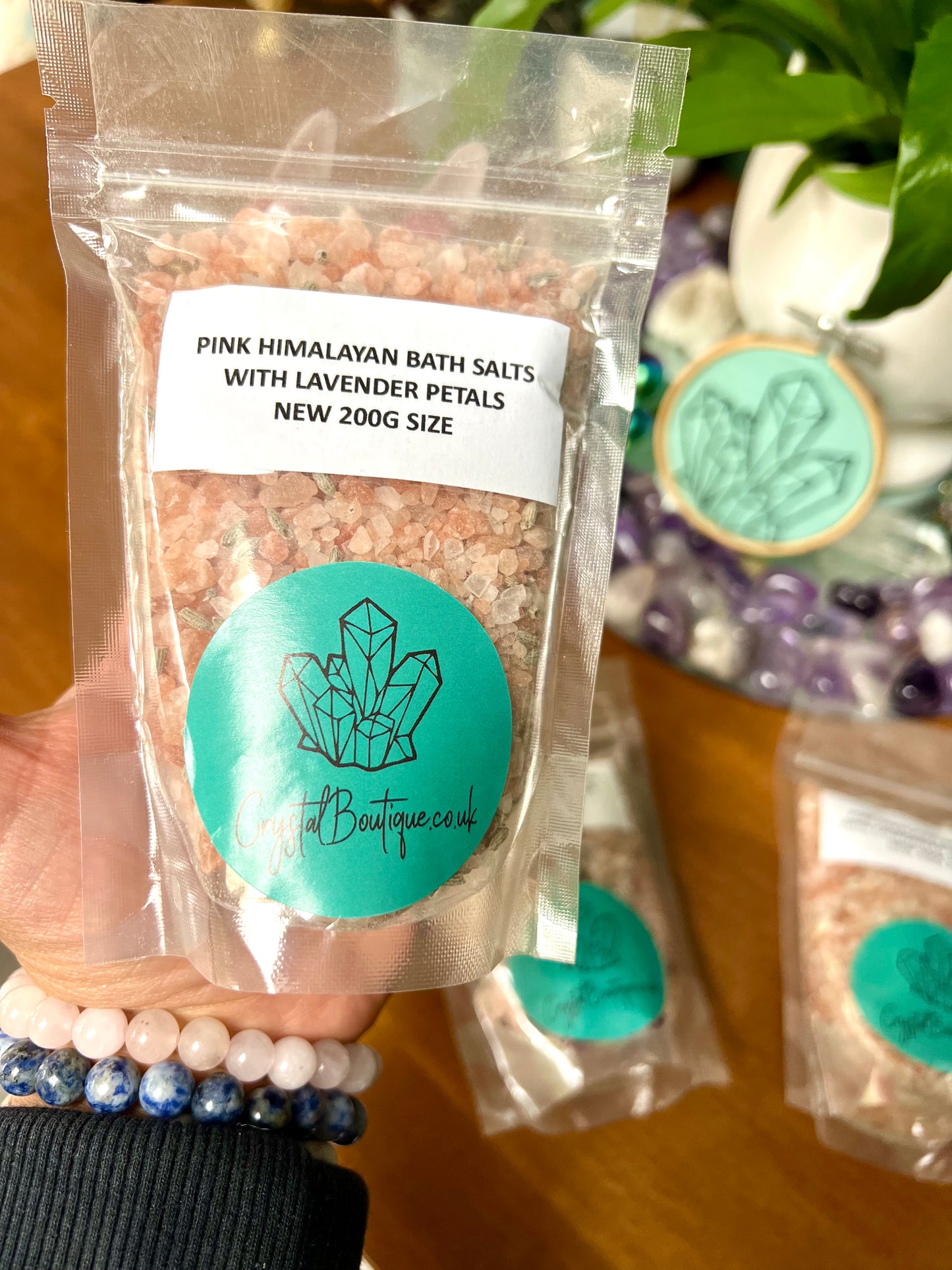 Pure Pink Himalayan Bath Salts with Lavender petals