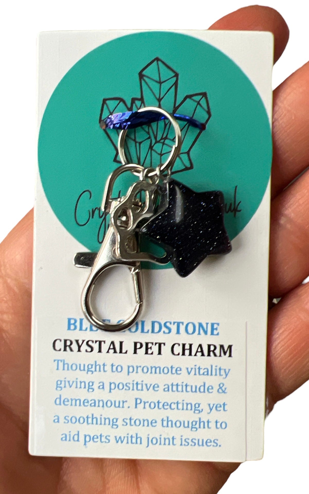 Crystal Gemstone Pet Collar Clip On Charm