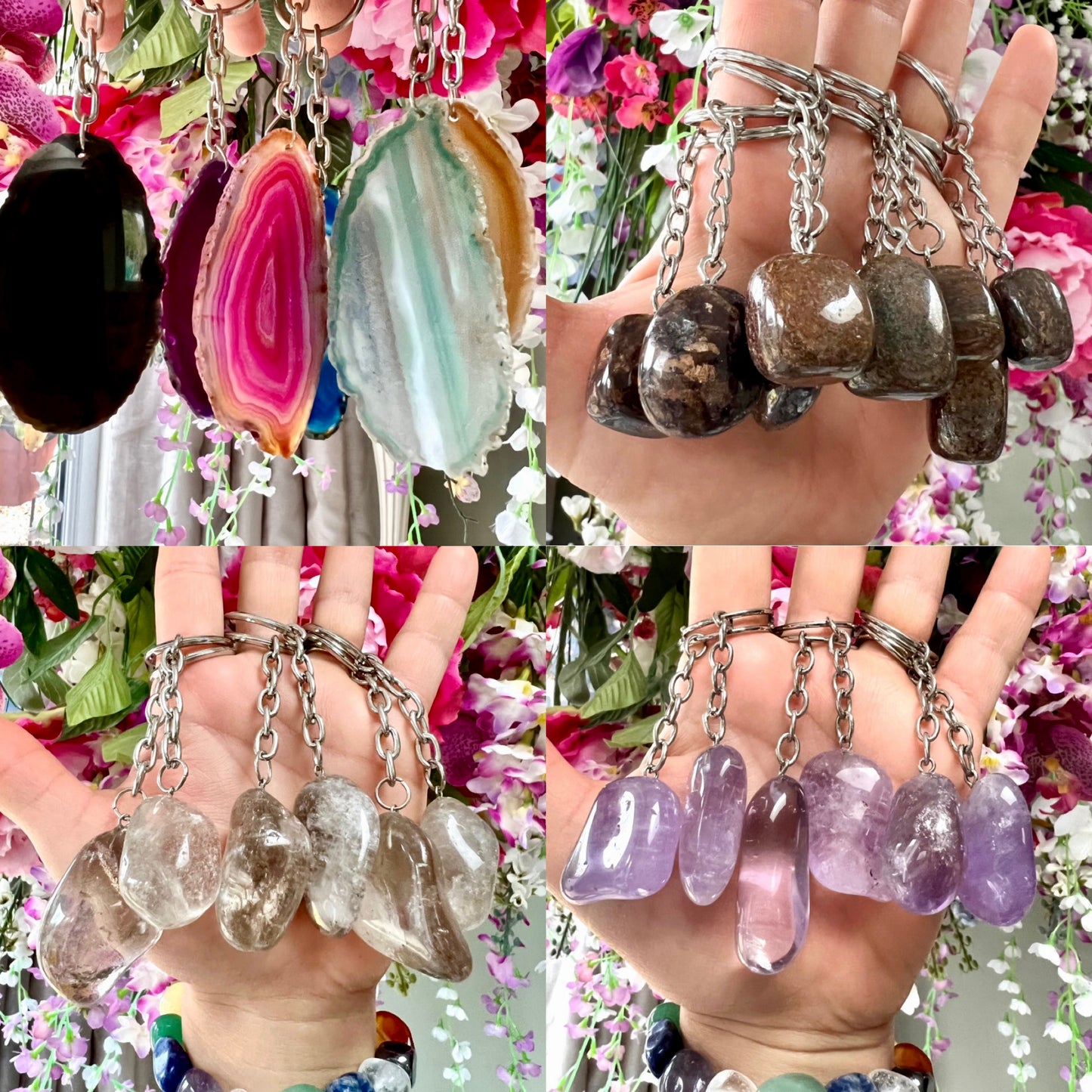 Crystal Gemstone Keyring