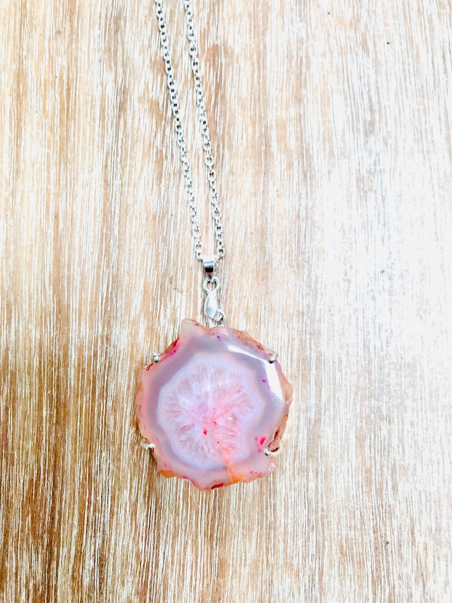 Solar Quartz Pendant Necklace 925 SIlver - Energy Enhancing