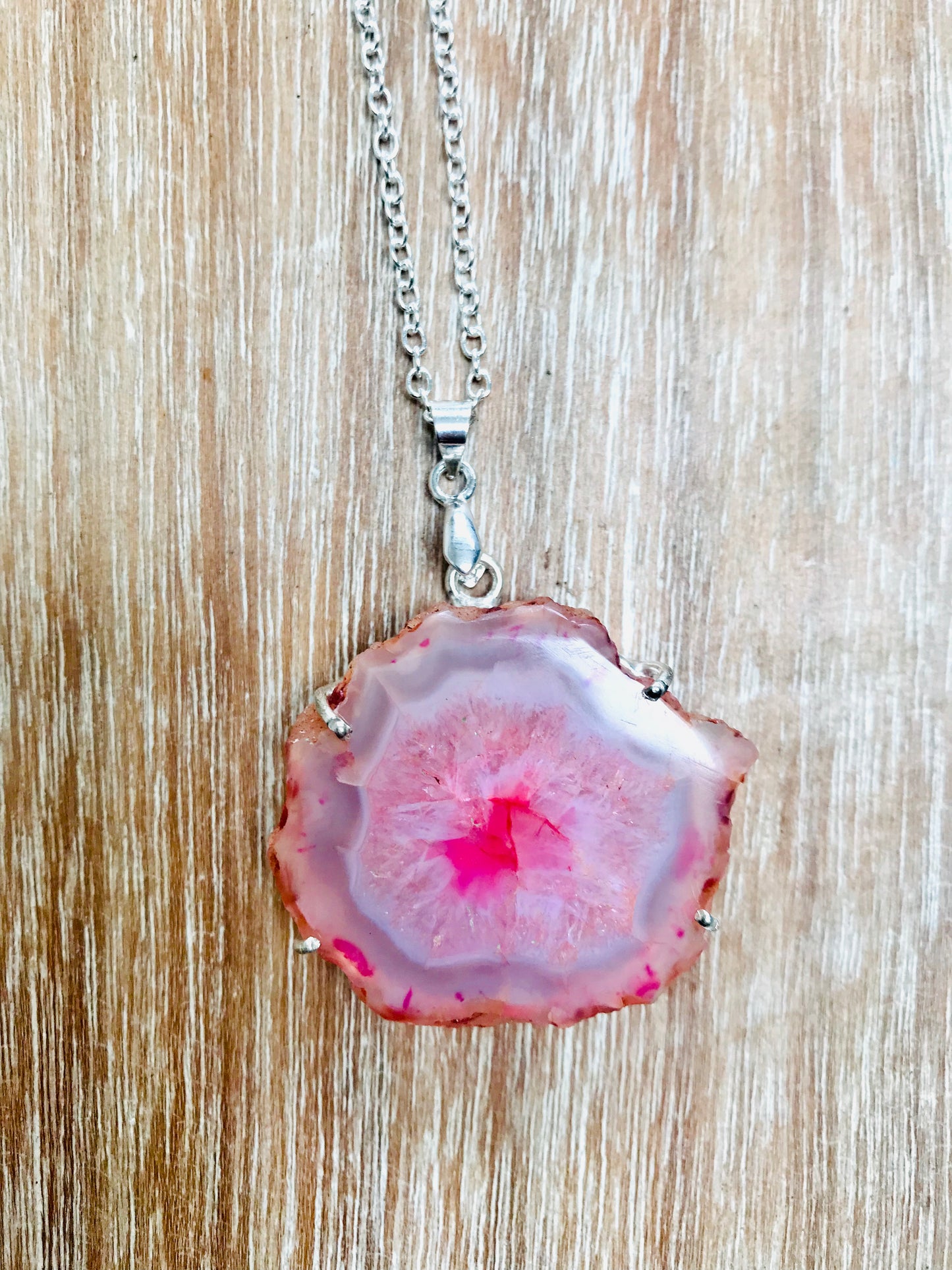 Solar Quartz Pendant Necklace 925 SIlver - Energy Enhancing
