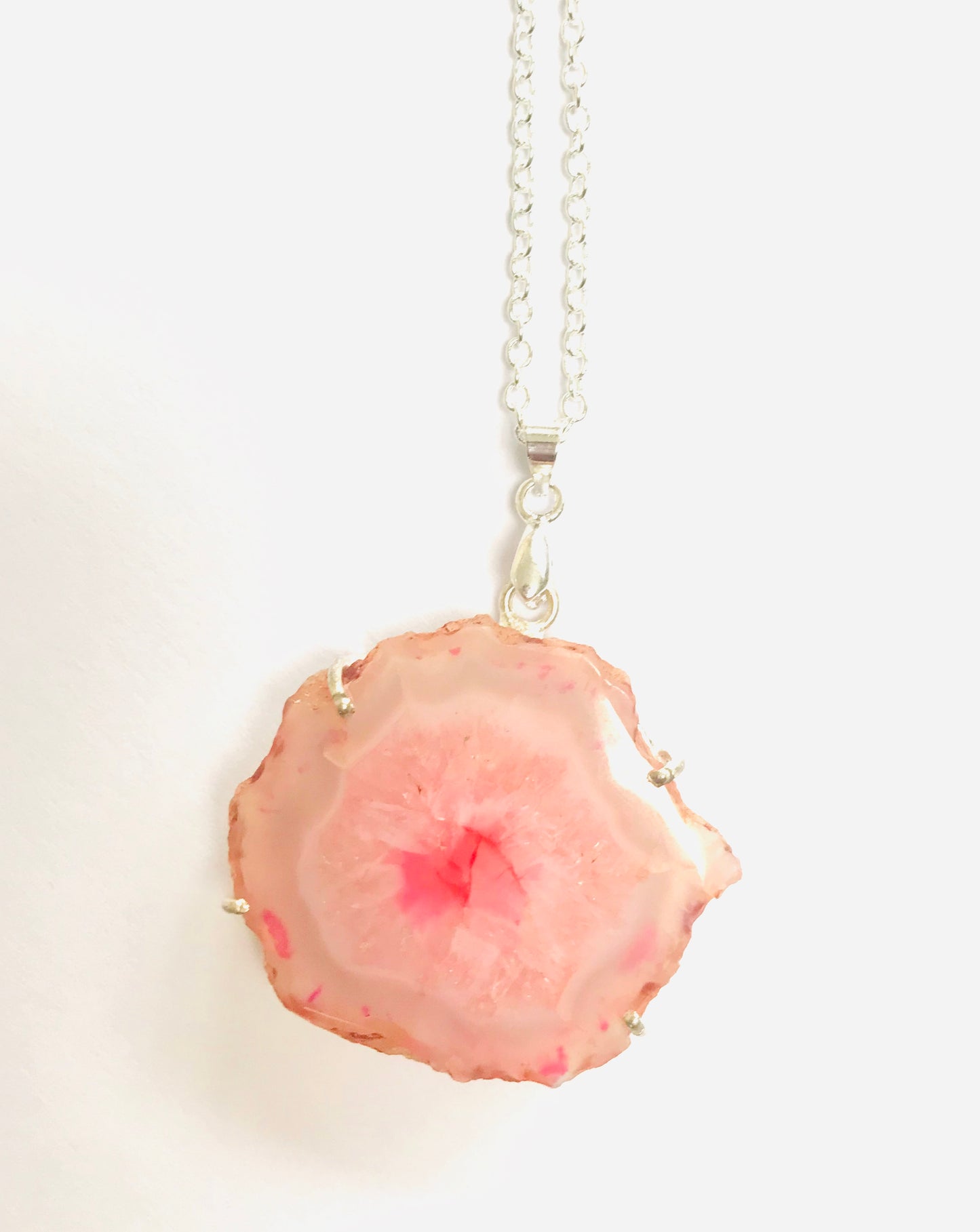Solar Quartz Pendant Necklace 925 SIlver - Energy Enhancing