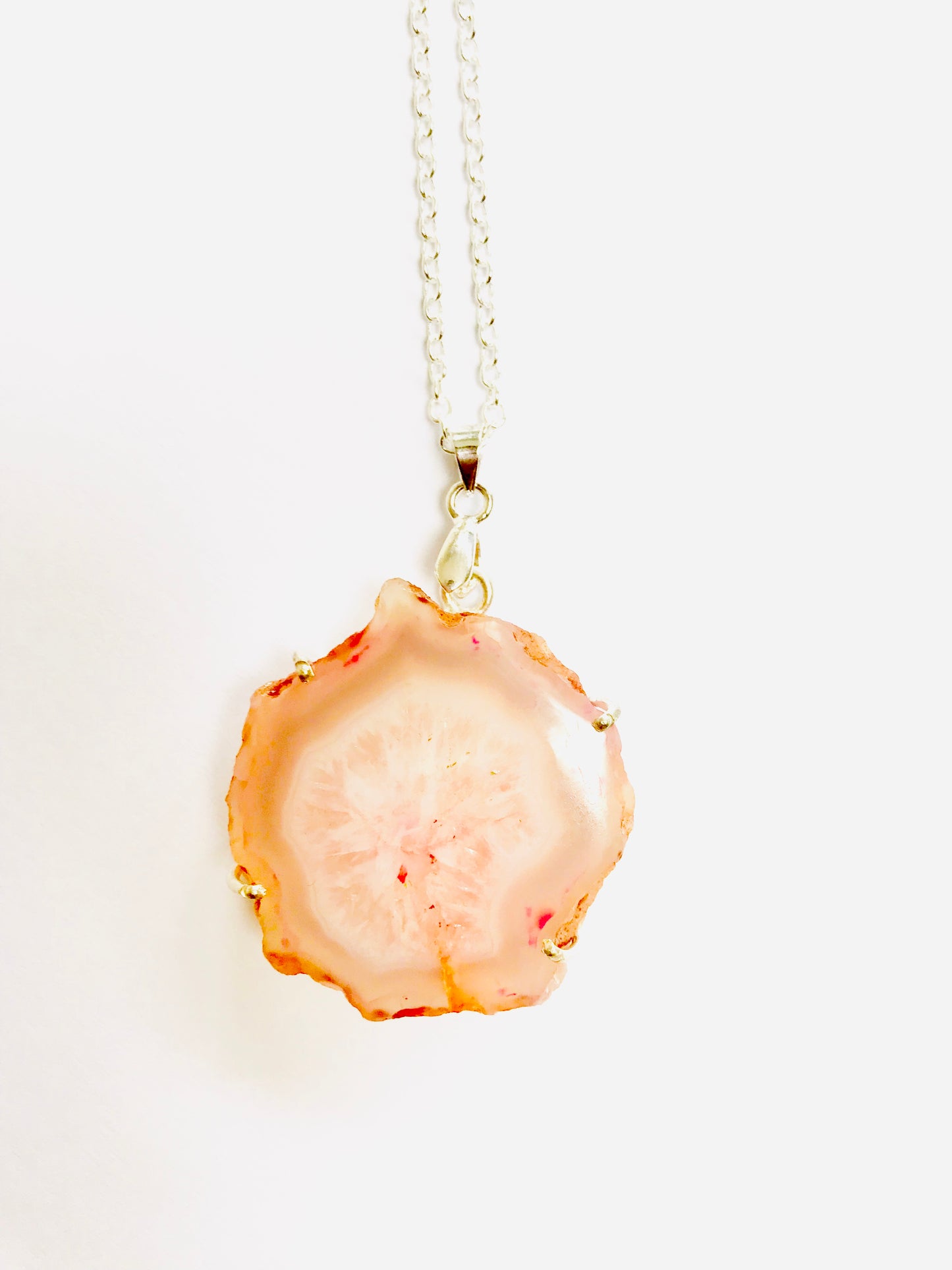 Solar Quartz Pendant Necklace 925 SIlver - Energy Enhancing