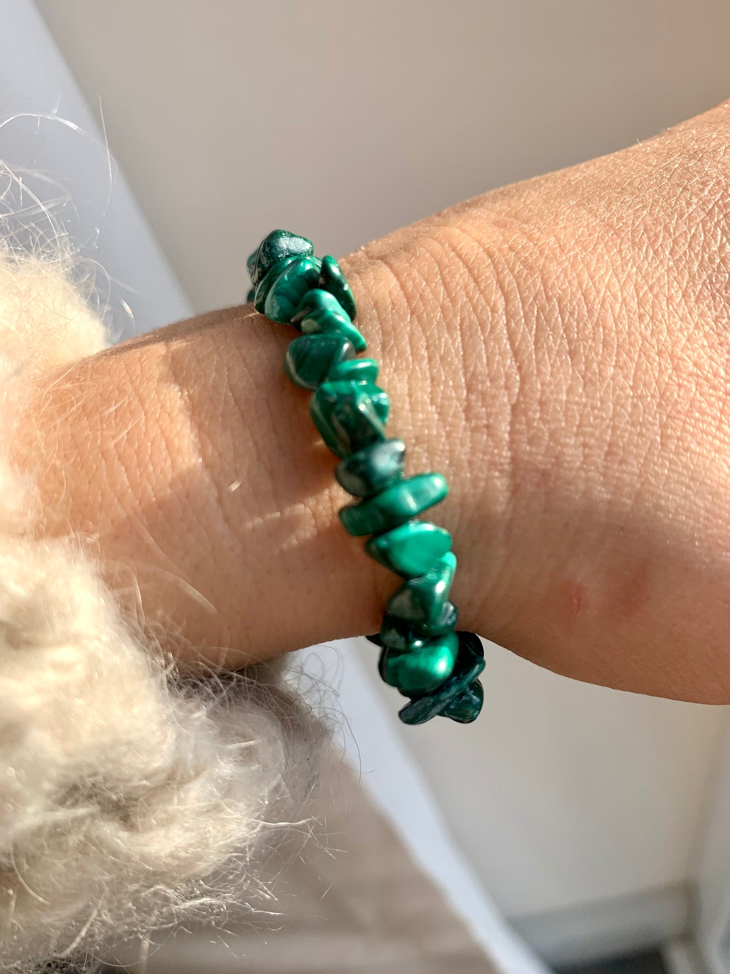 Malachite Tumble Stone Chip Crystal Healing Bracelets - Crystal Boutique.co.uk