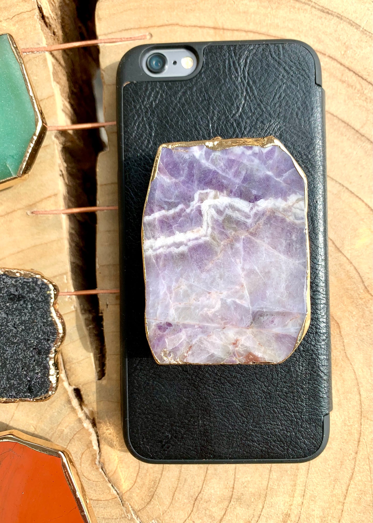 Amethyst Quartz Crystal Phone Grip - CrystalBoutique.co.uk