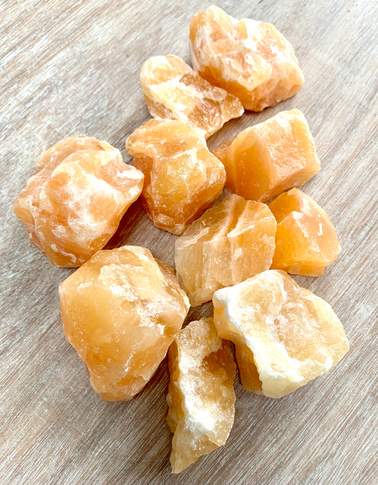 Orange Calcite Rough Crystal Stone