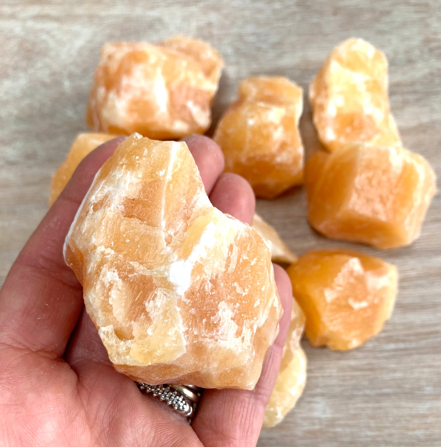 Orange Calcite Rough Crystal Stone