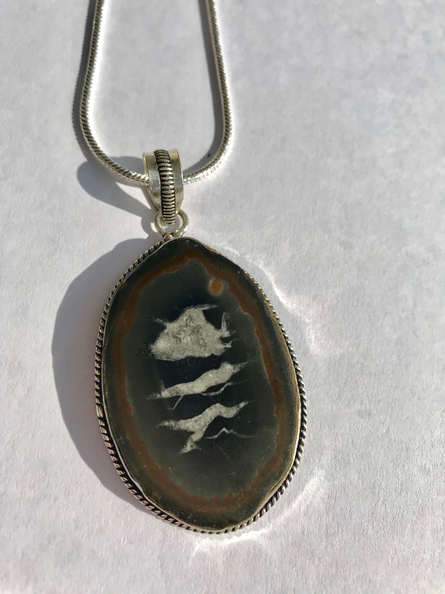 Septarian Crystal Sliced Pendant Necklace - Grounding & Shielding - Crystal Boutique.co.uk