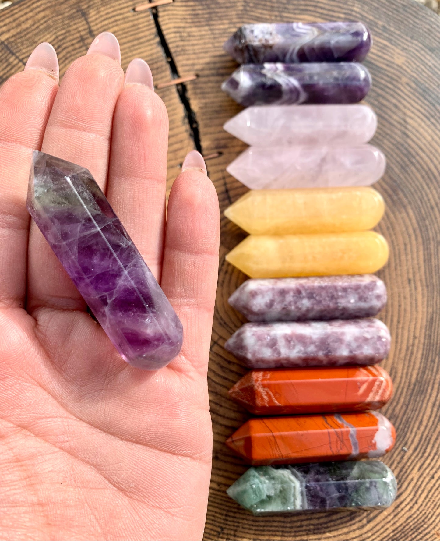 Fluorite Crystal Wand Point Rounded End