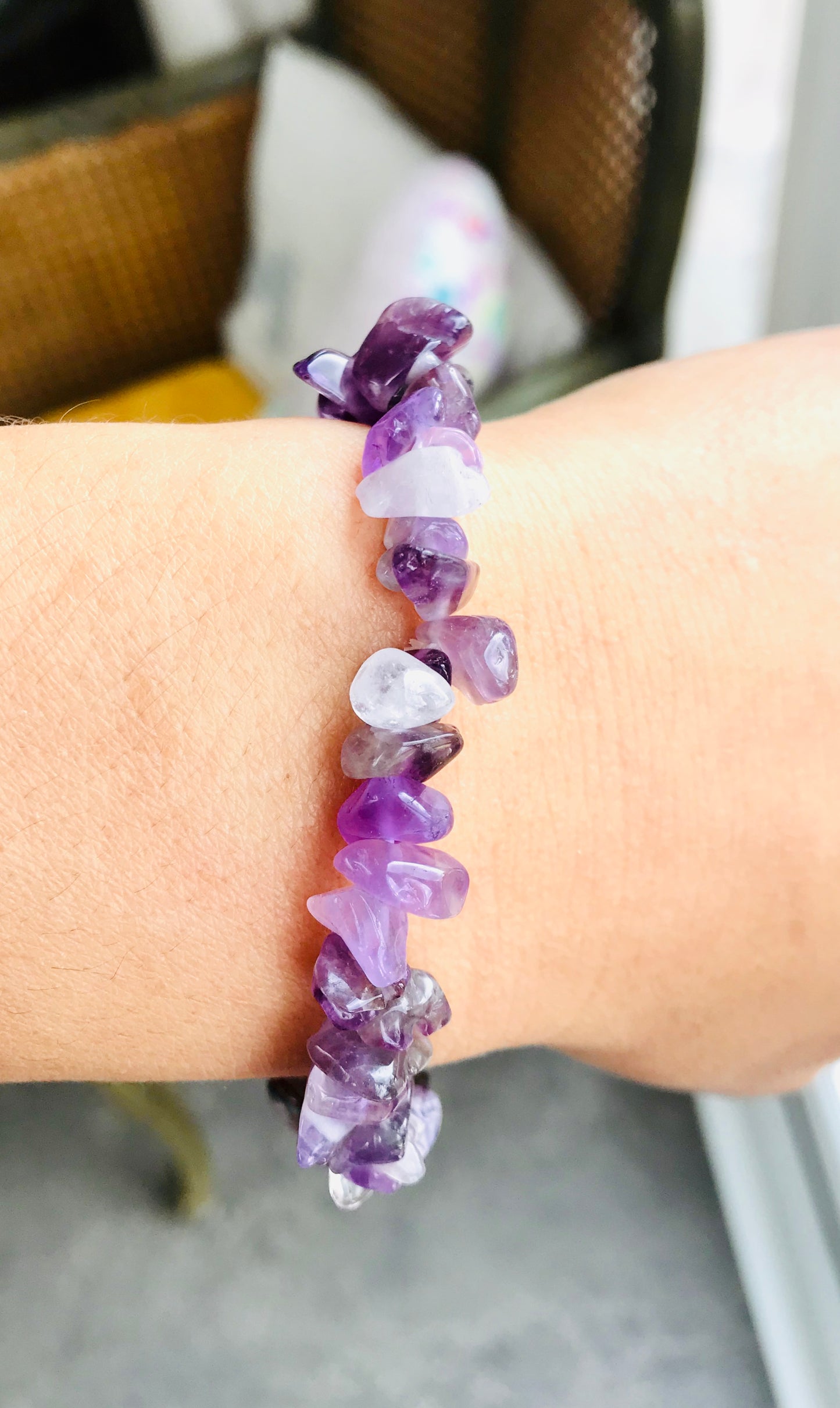 Amethyst Tumble Stone Chip Crystal Healing Bracelets - Crystal Boutique.co.uk