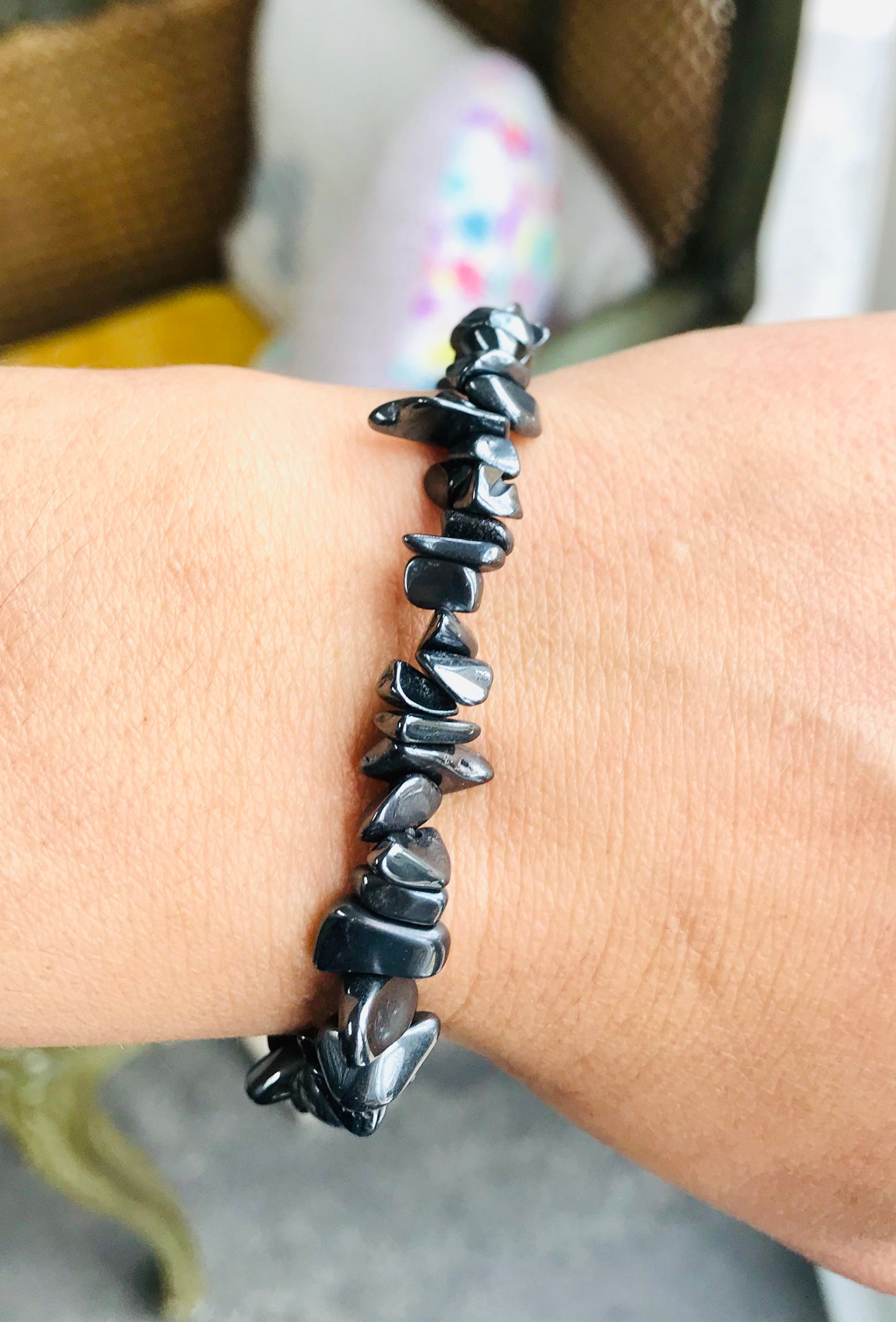 Hematite Tumble Stone Chip Crystal Healing Bracelets - Crystal Boutique.co.uk