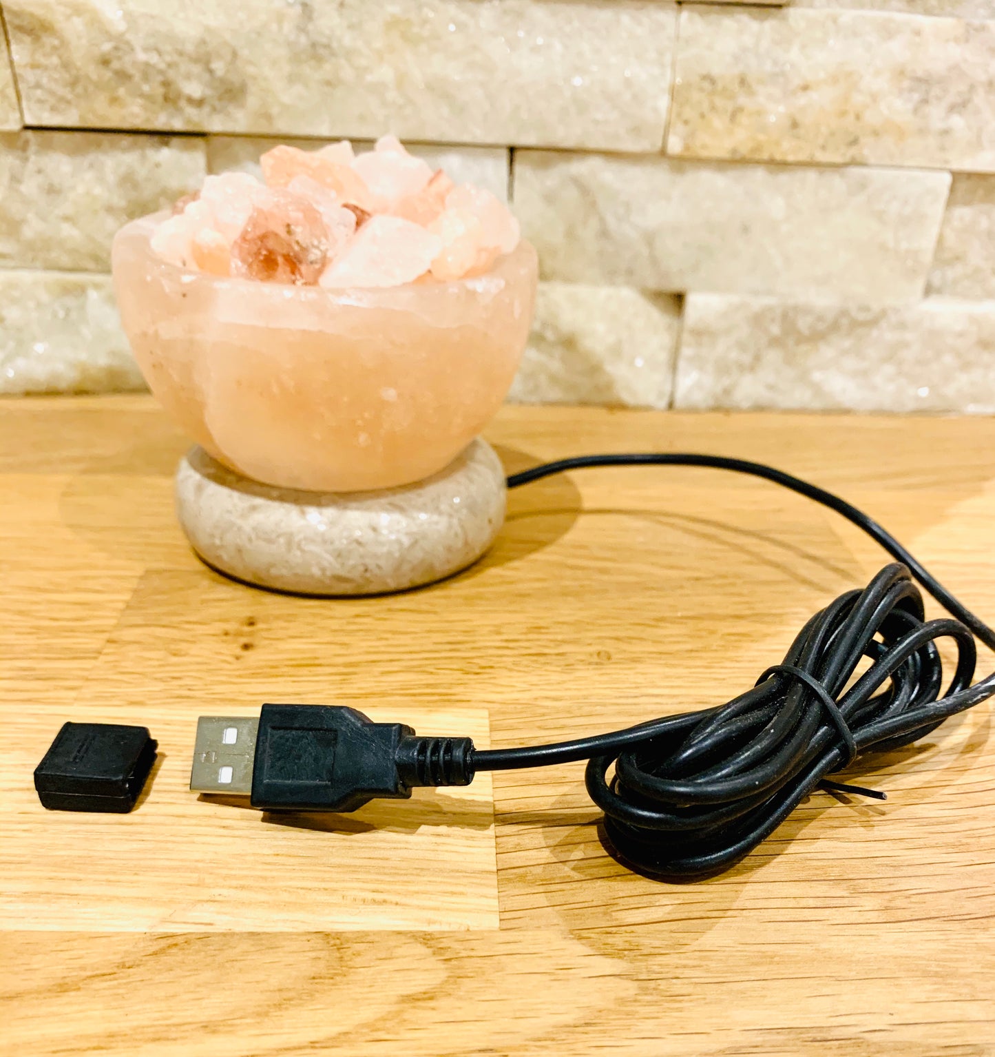 Himalayan Salt Mini Fire Bowl USB Colour Changing Lamp - Crystal Boutique.co.uk