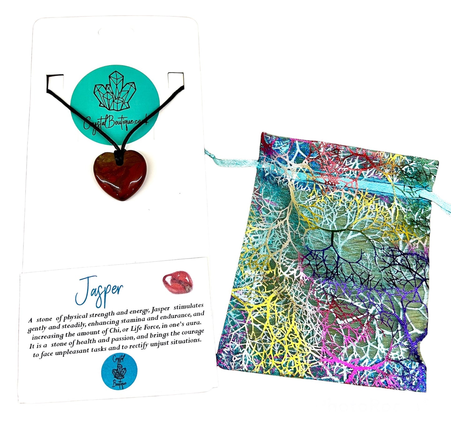 Crystal Threaded Heart Pendant Corded Necklace