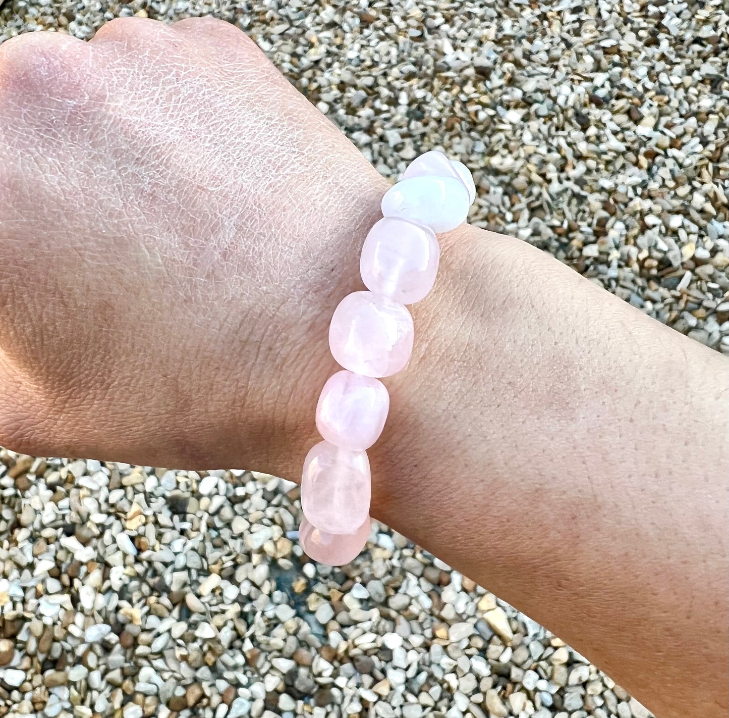 Rose Quartz Tumblestone Crystal Healing Bracelets