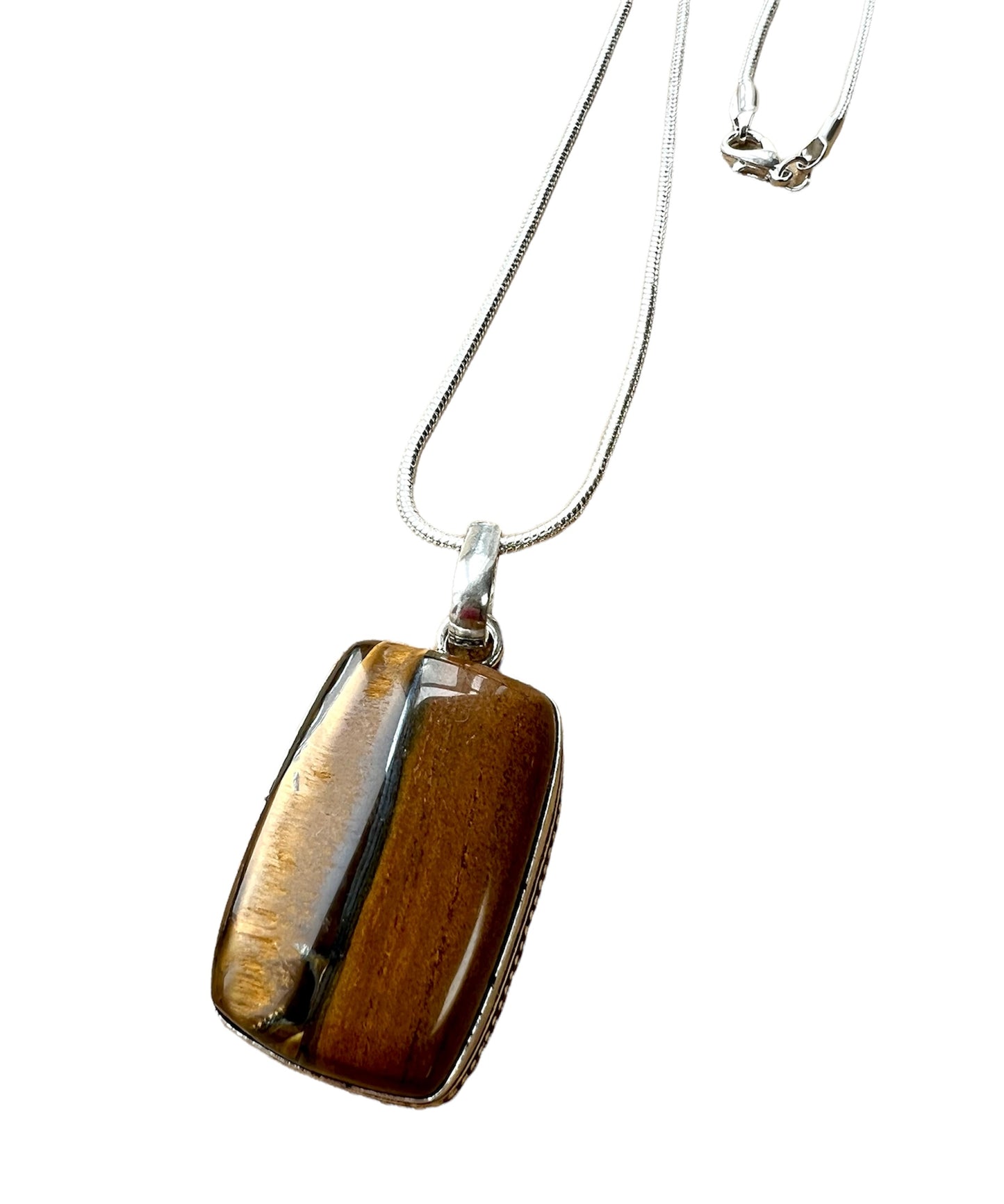 Tiger Eye Crystal Pendant Necklace