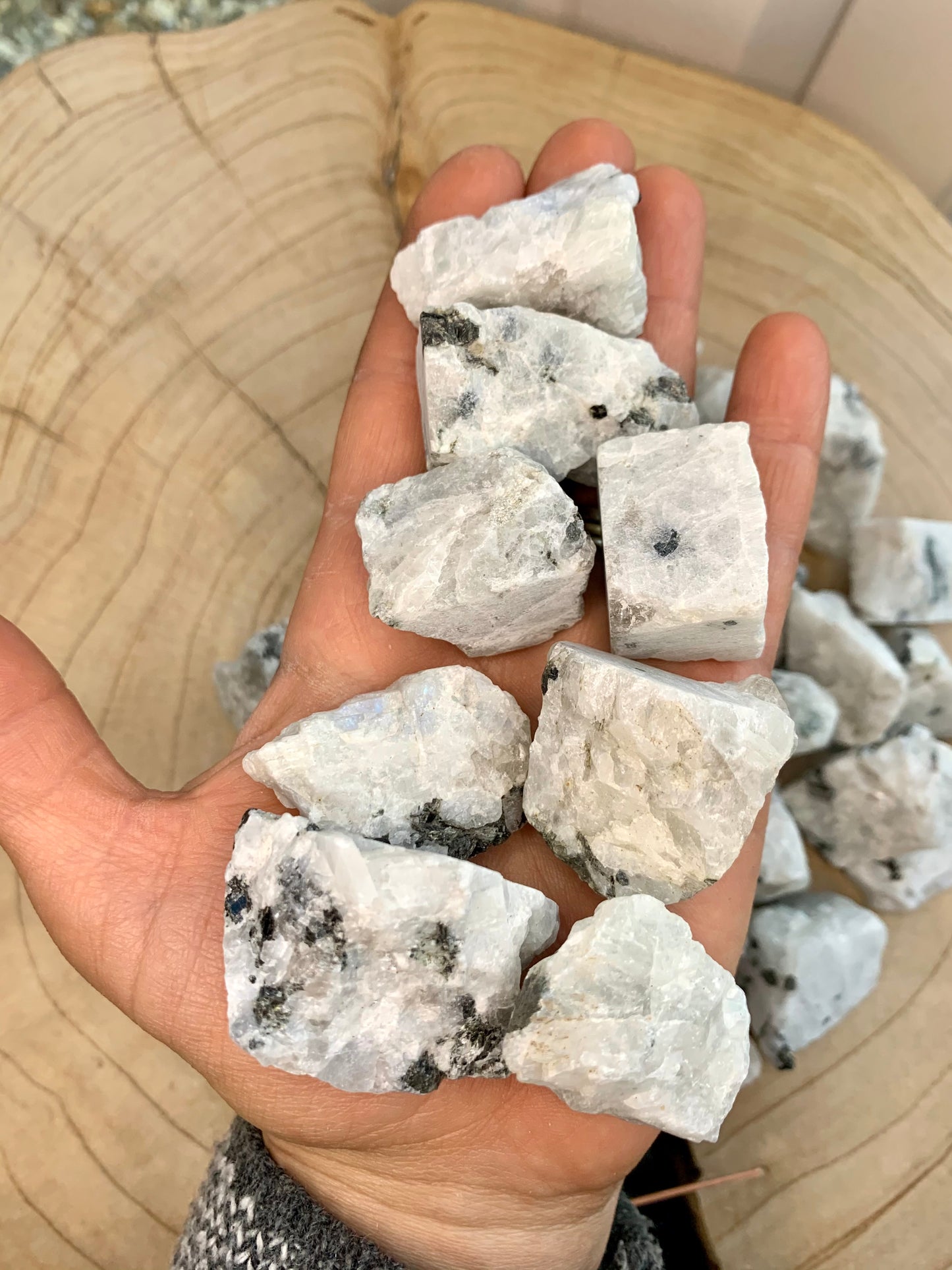 Rainbow Moonstone Rough Crystal Stone