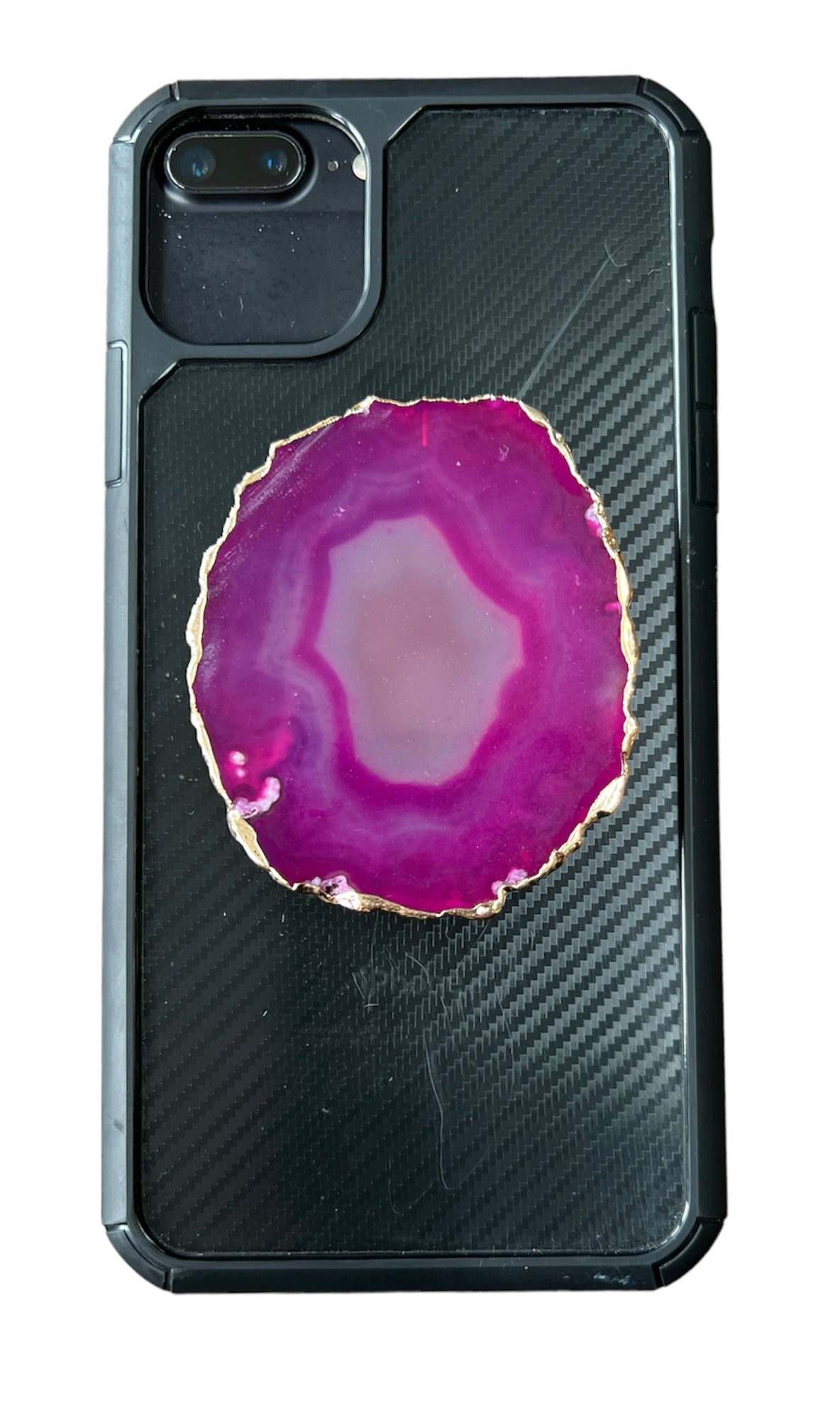 Agate Slice Crystal Phone Grip