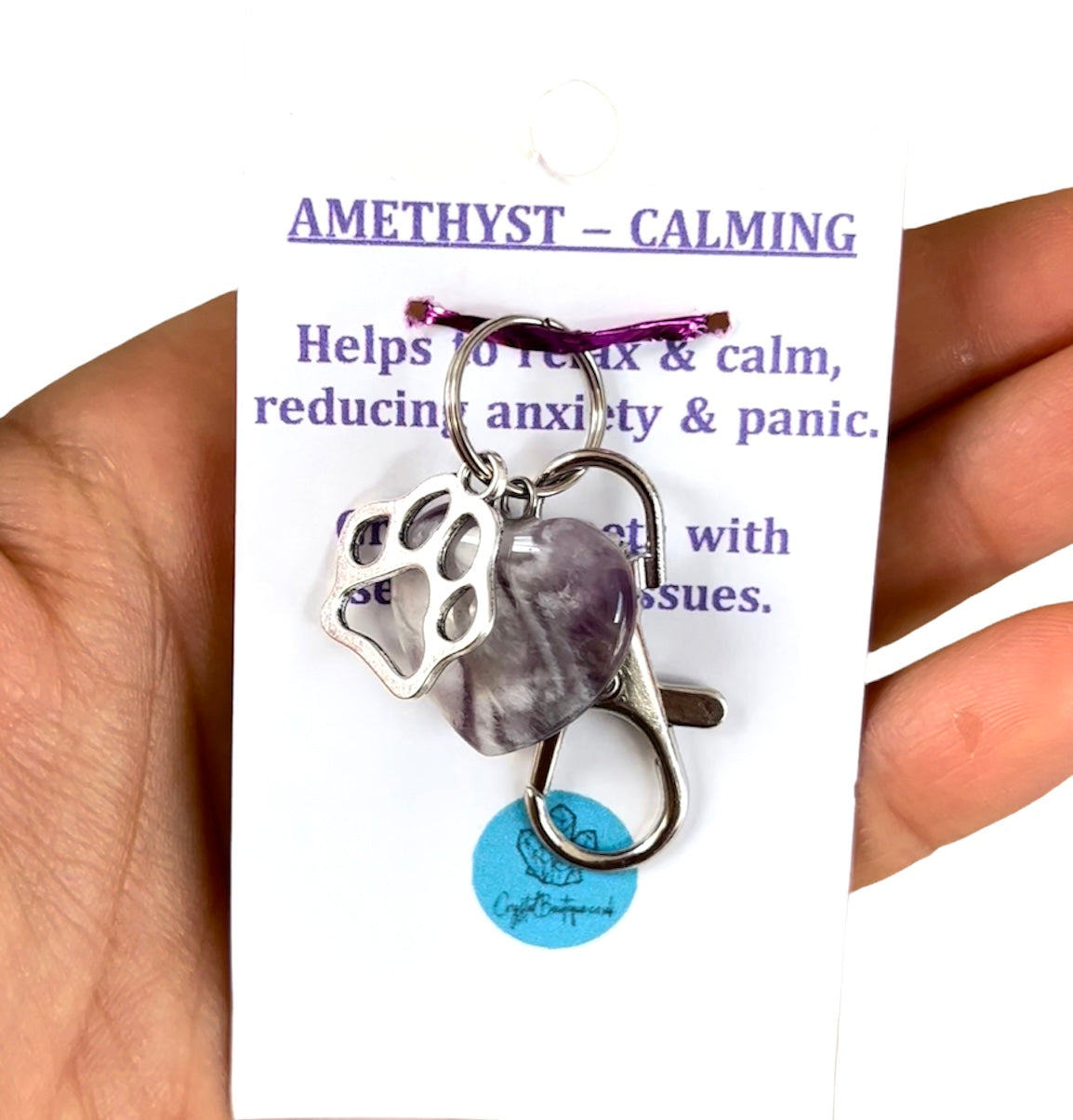 Amethyst Crystal Healing Gemstone Collar Charms for Pets