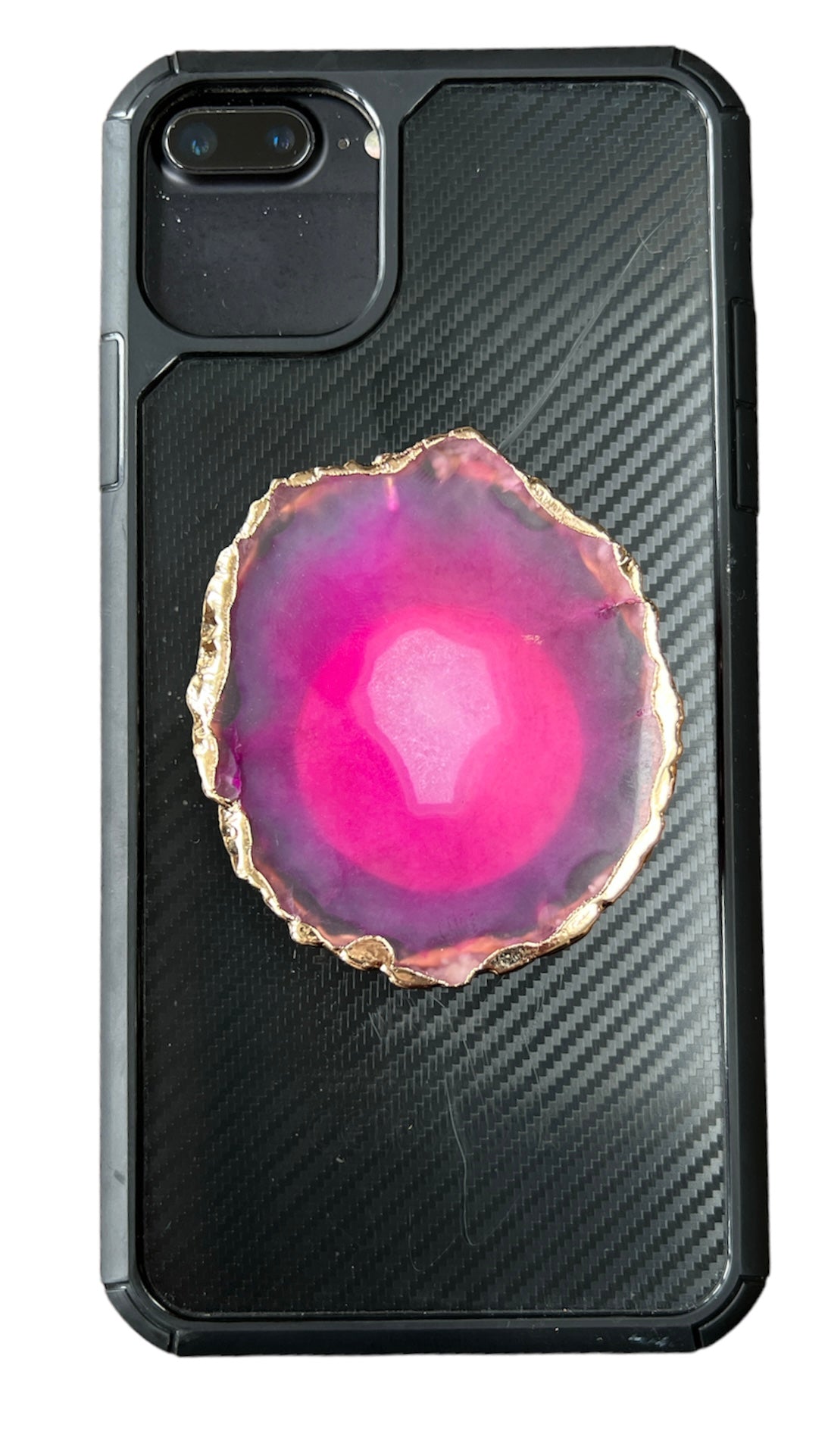 Agate Slice Crystal Phone Grip