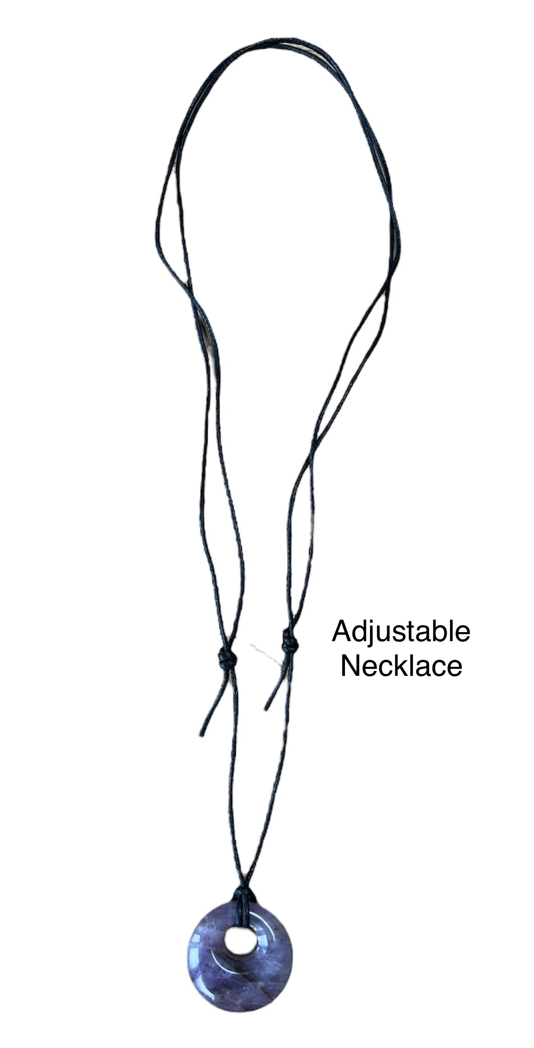 Crystal Gemstone Agogo Shaped Pendant Corded Necklace