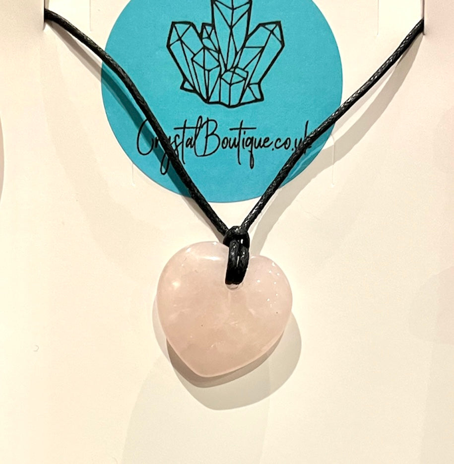 Crystal Threaded Heart Pendant Corded Necklace