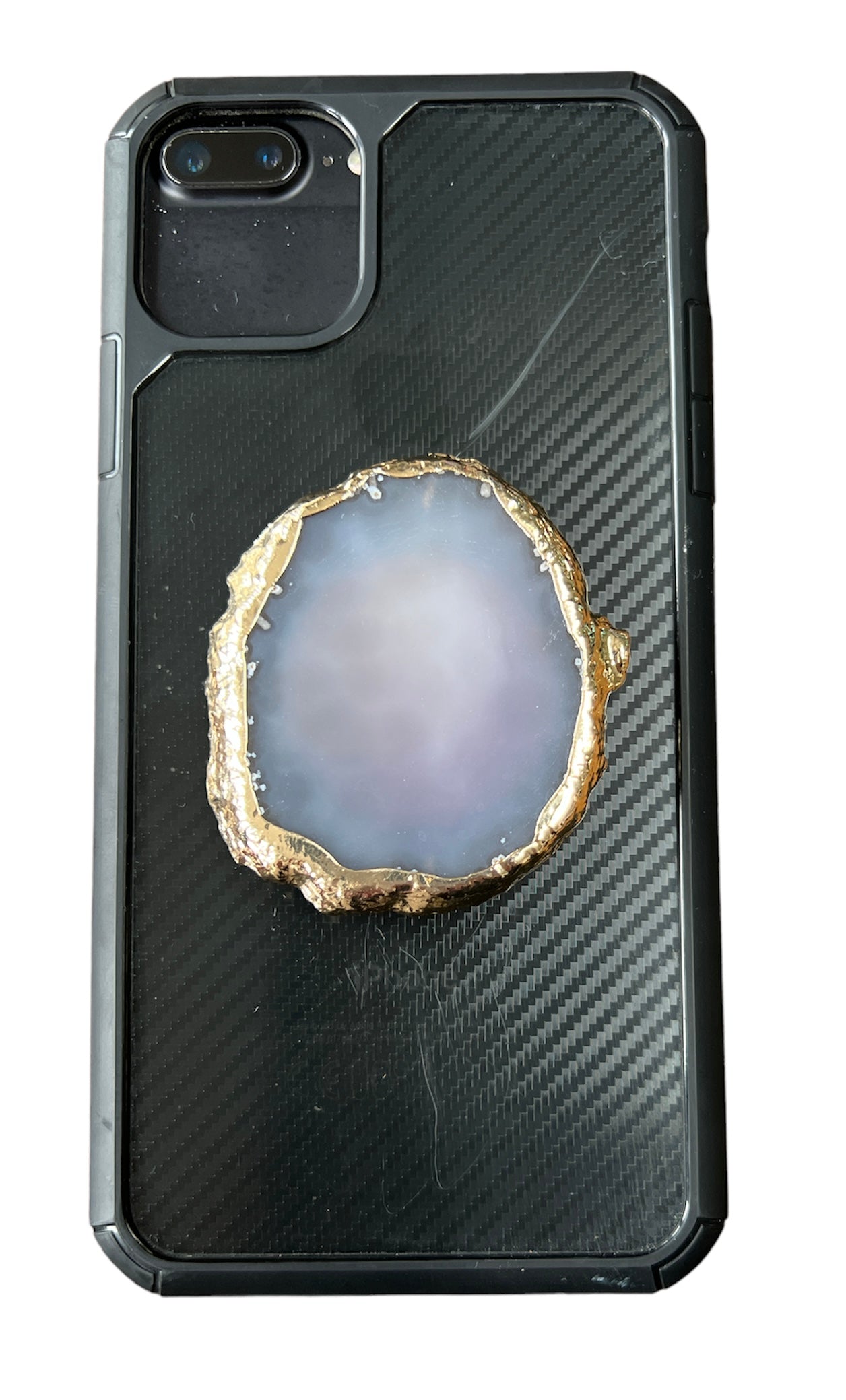 Agate Slice Crystal Phone Grip