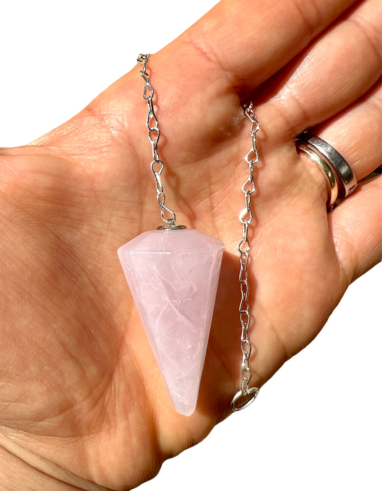 Rose Quartz Crystal Dowsing Pendulums