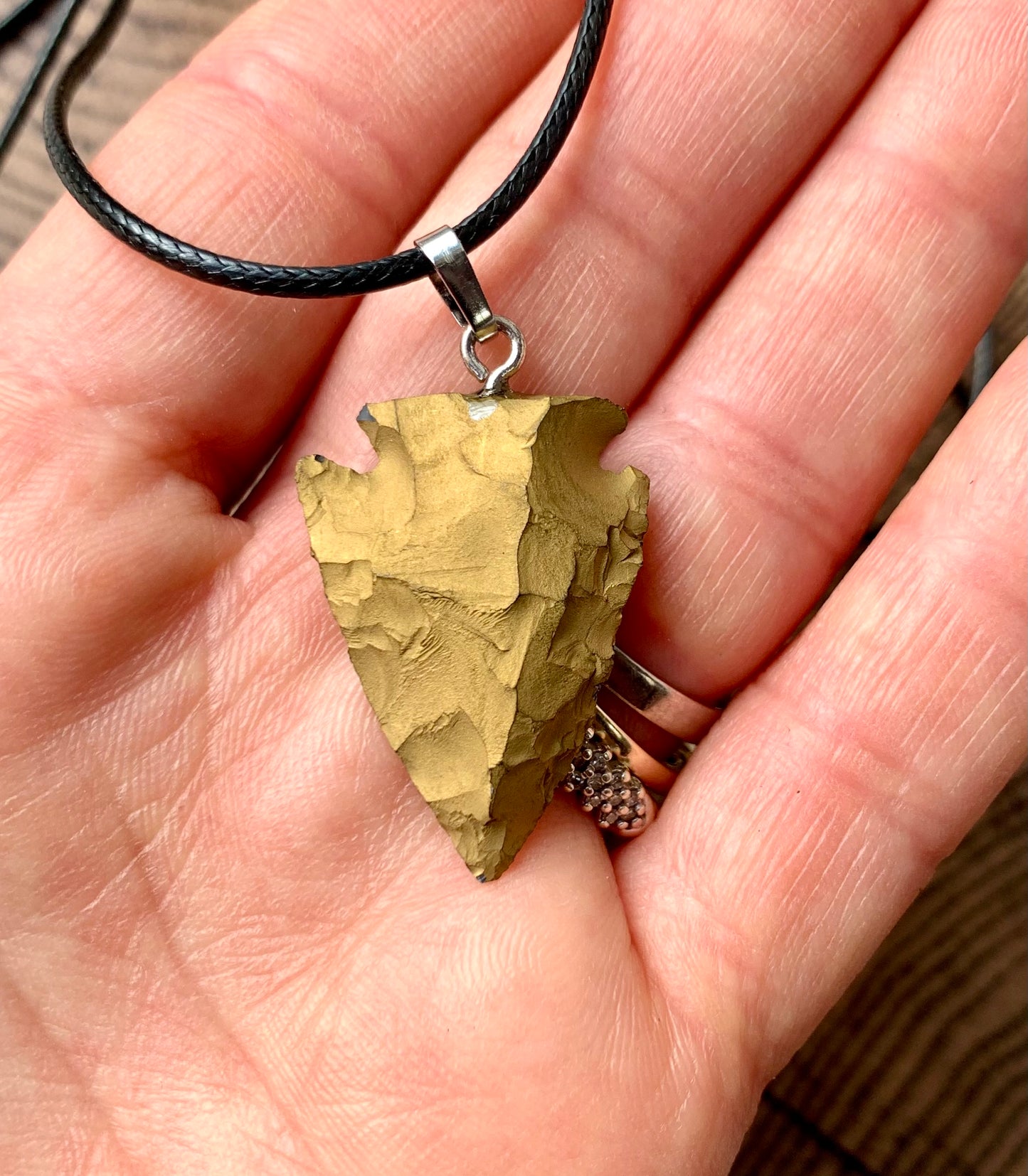 Aura Plated Crystal Arrowhead Quartz Pendant Necklace