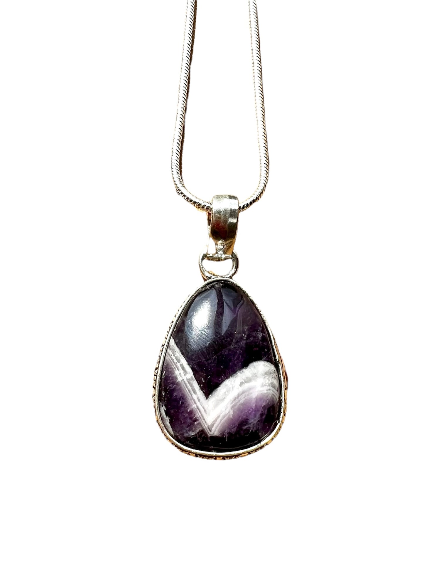 Amethyst Crystal Gemstone Pendant Necklace