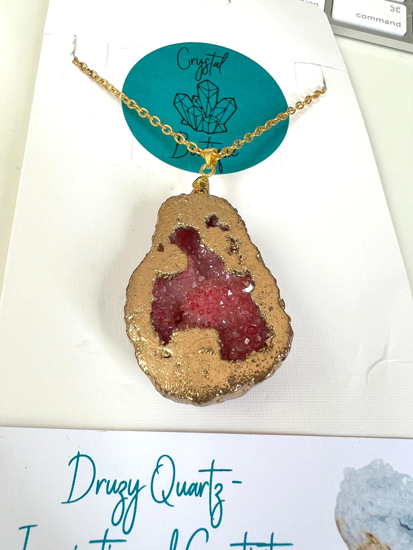 Druzy Crystal Healing Pendant Necklace