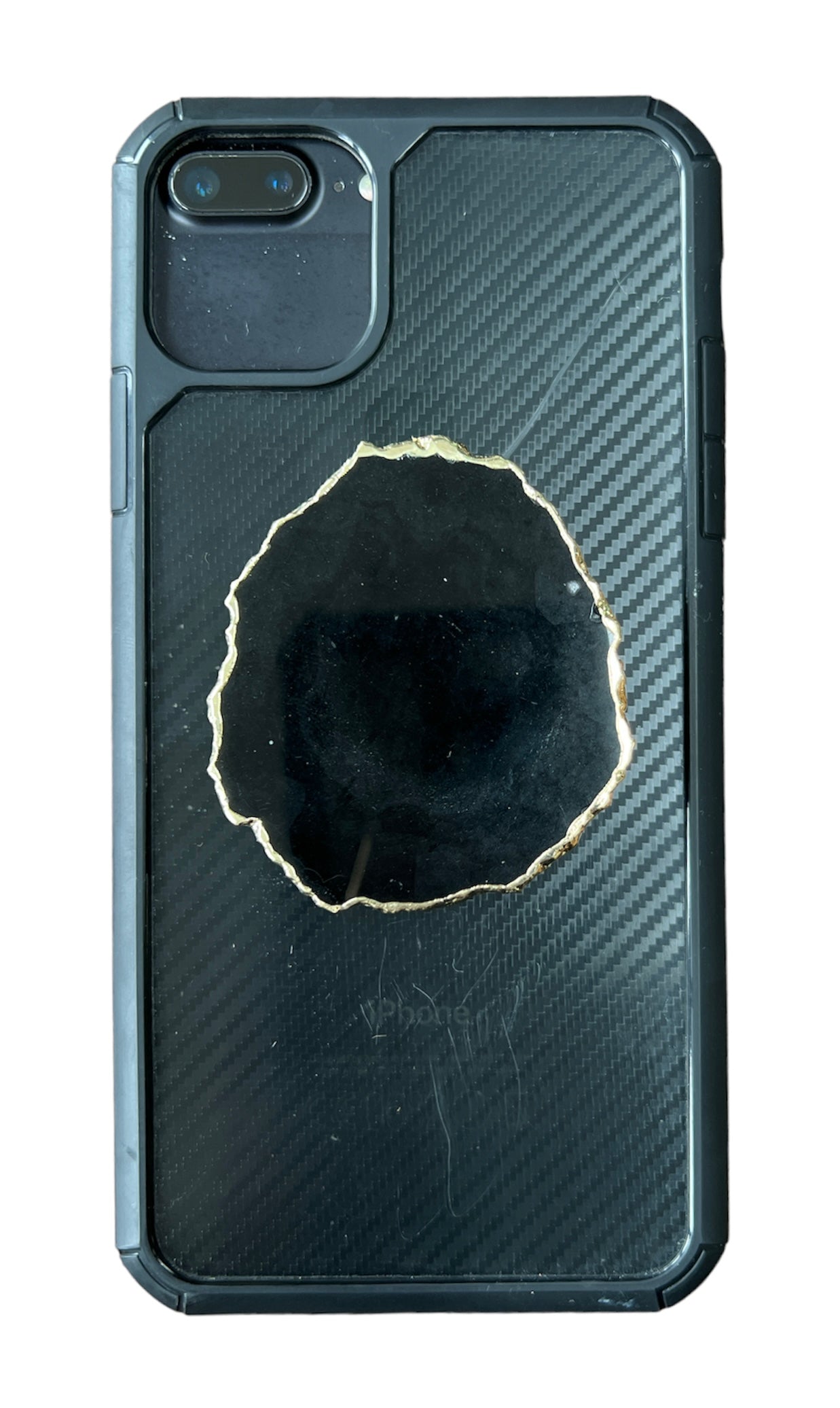Agate Slice Crystal Phone Grip