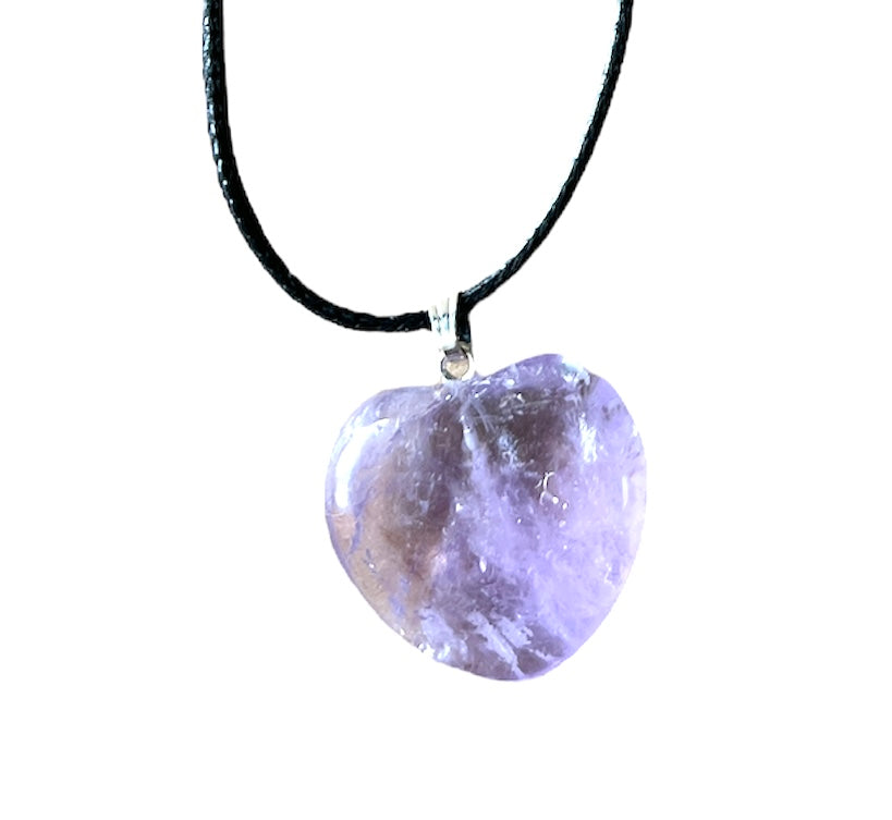 Puffed Heart Crystal Heart Shaped Pendant Necklace