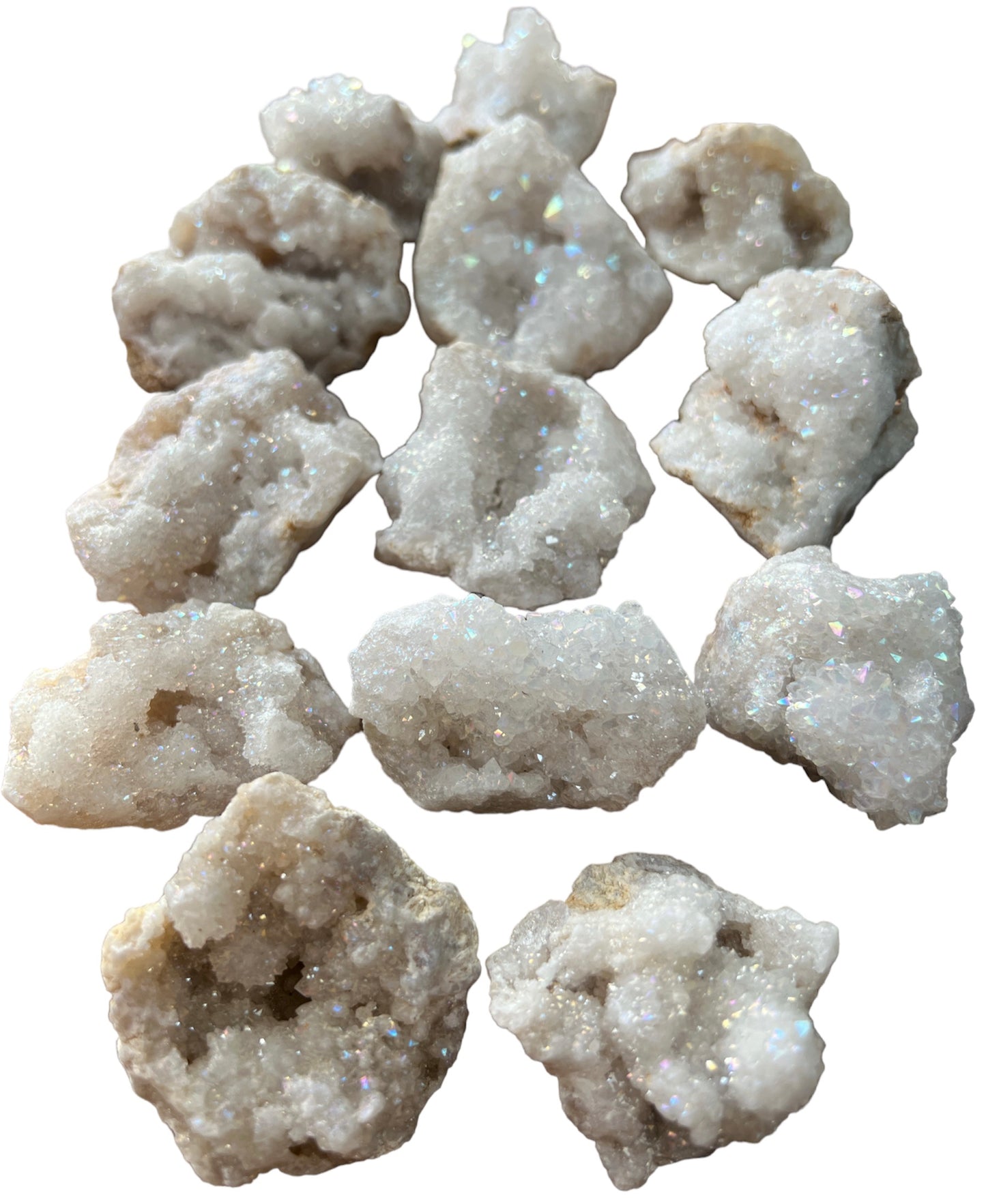 Angel Aura Quartz Geode Clusters