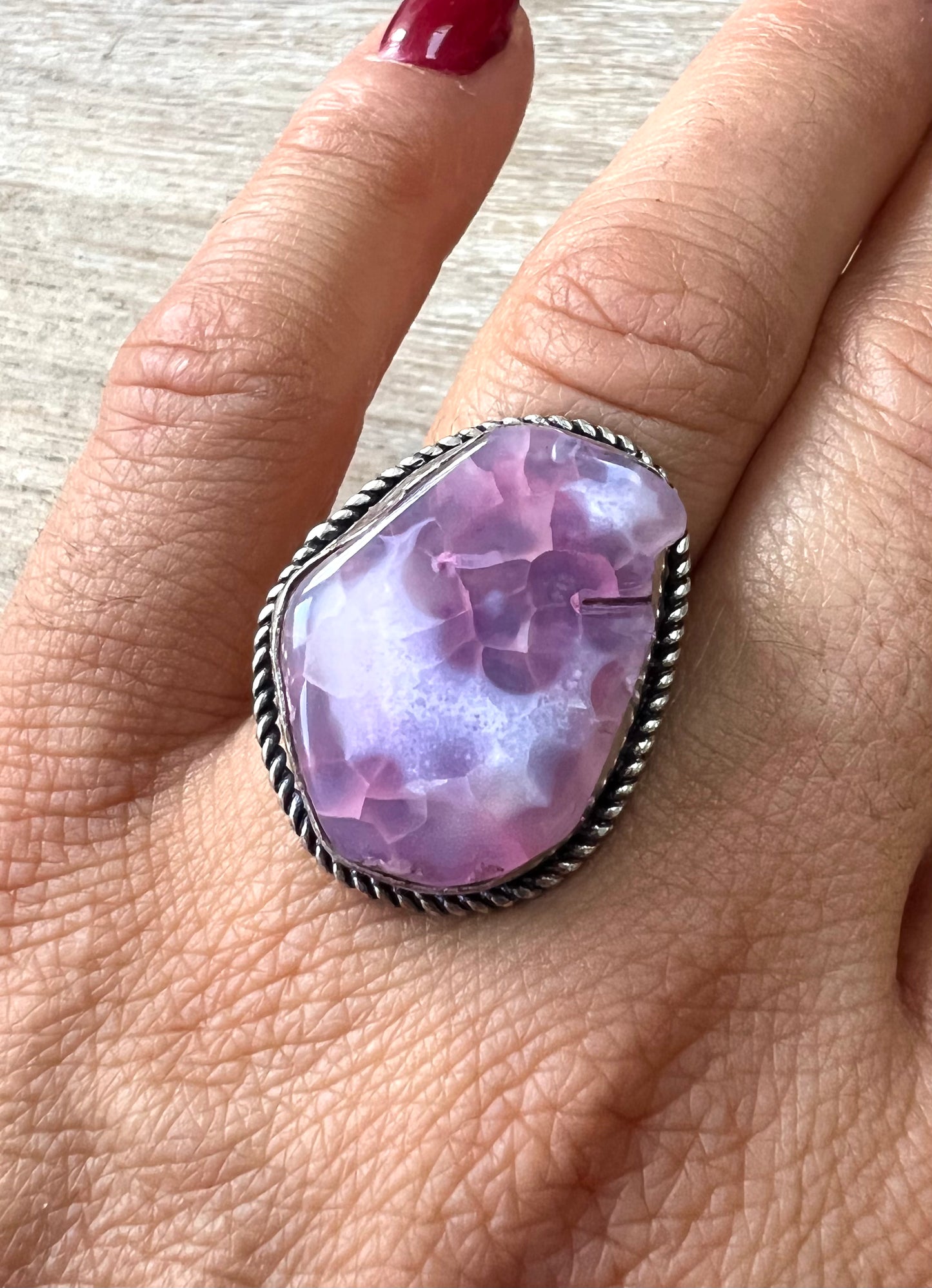 Solar Quartz Crackle Dyed Crystal Ring
