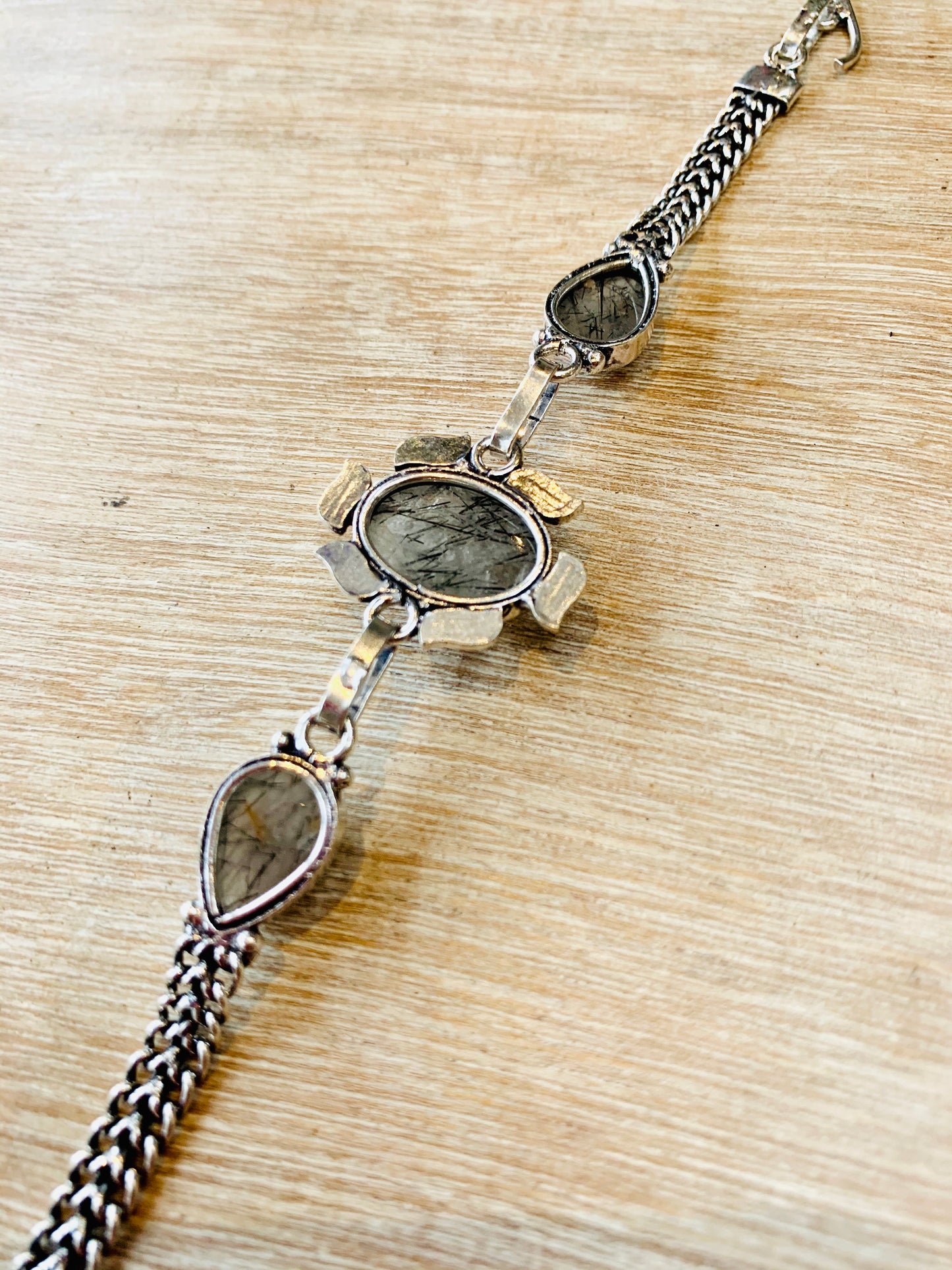 Rutile Quartz Crystal 8” T-Bar Bracelet - Crystalboutique.co.uk