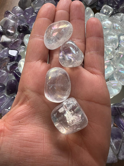 Clear Quartz Aura Tumblestones
