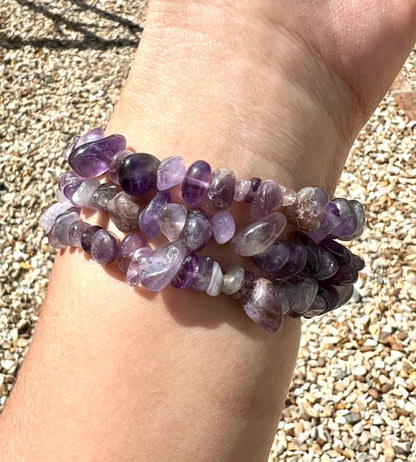 Amethyst Genuine Crystal Chip Watch Strap for Apple Smart Watch 38/40/41