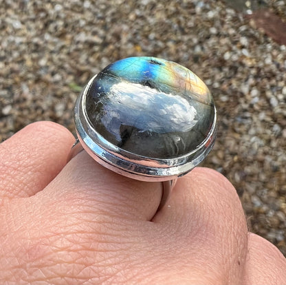 Labradorite (Fiery) Crystal Ring