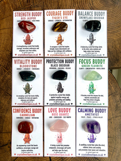 Crystal Buddy Card with Real Crystal | Pocket Keepsake for Calm, Confidence & Wellbeing