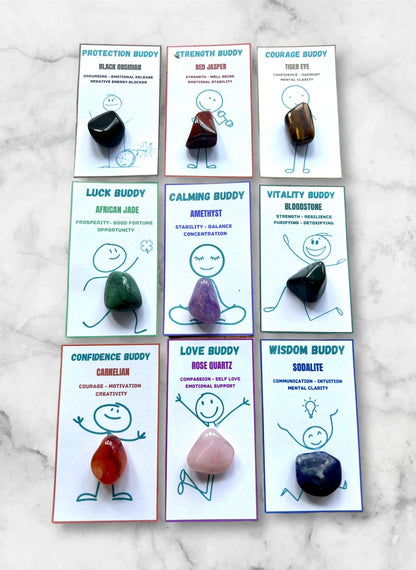 Crystal Buddy: Calming, Strength, Luck, Protection & More – Perfect for Kids and Adults