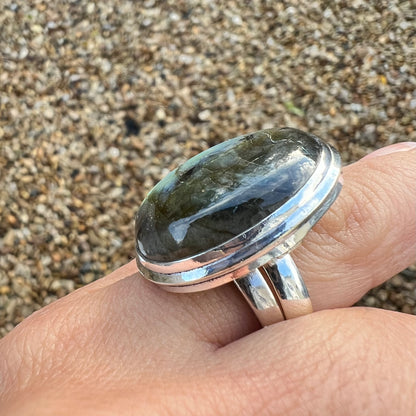 Labradorite (Fiery) Crystal Ring
