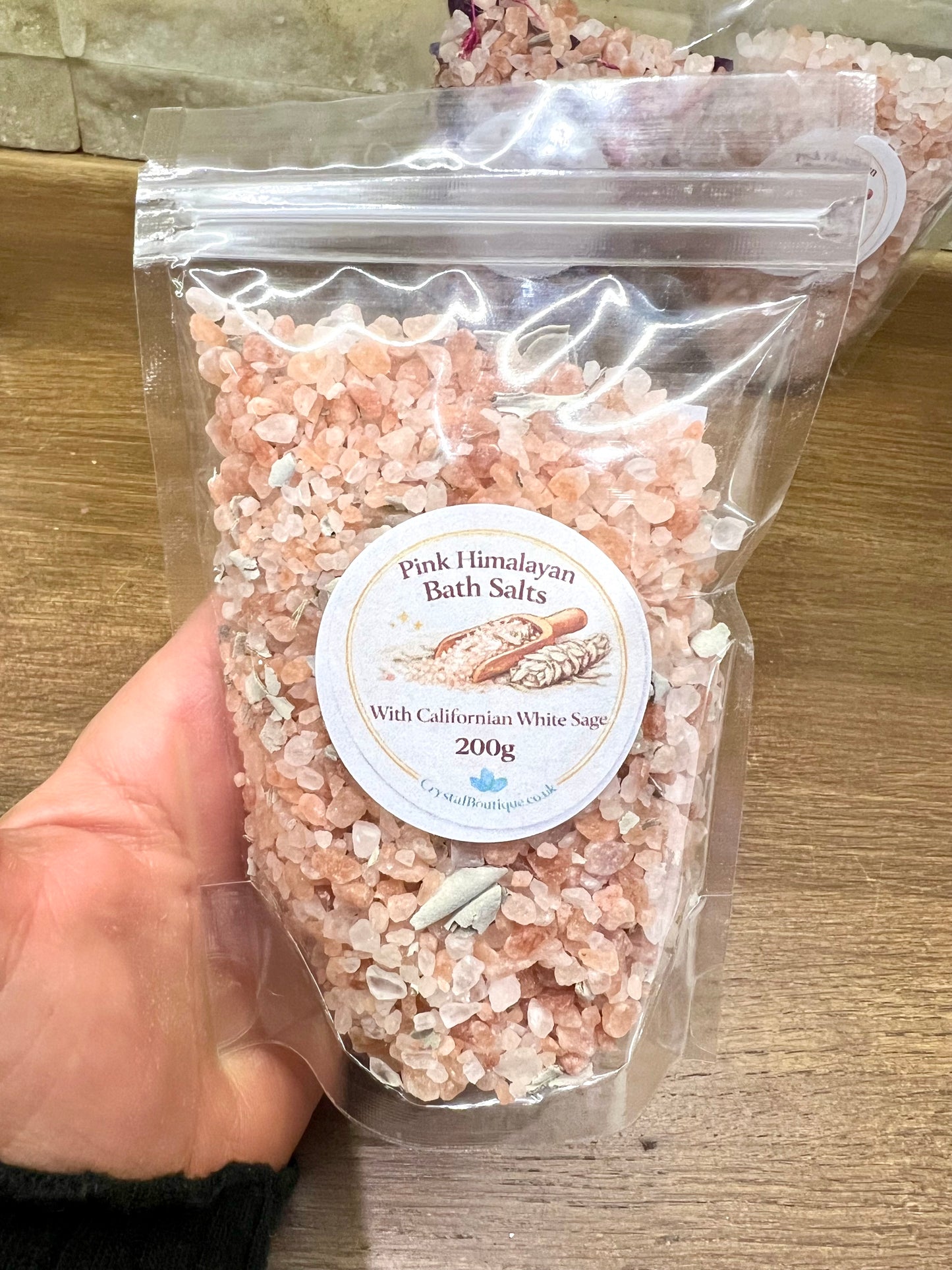Pure Pink Himalayan Bath Salts with Californian white sage