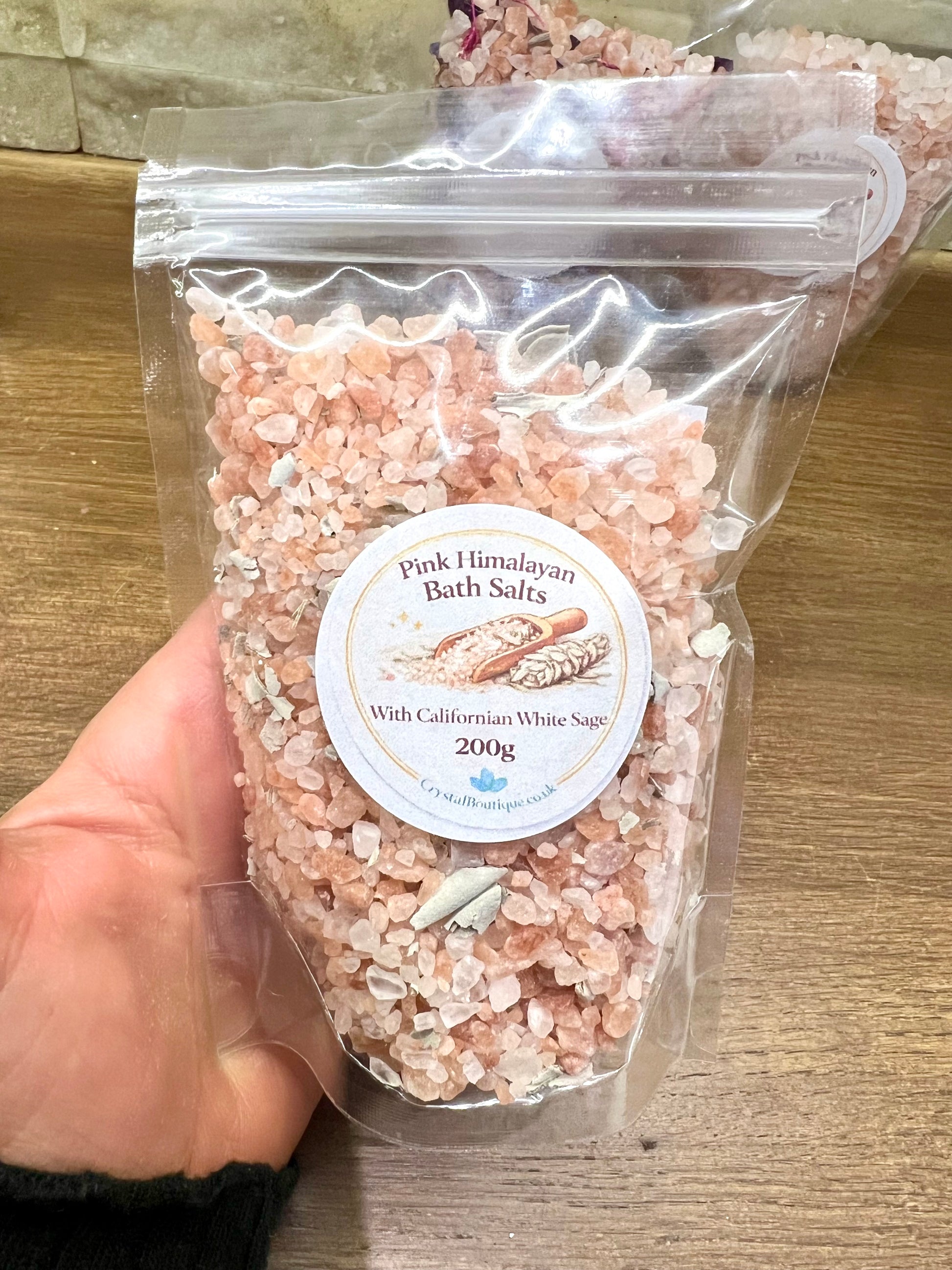 Pure Pink Himalayan Bath Salts with Californian white sage
