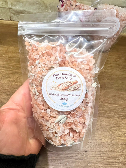 Pure Pink Himalayan Bath Salts with Californian white sage