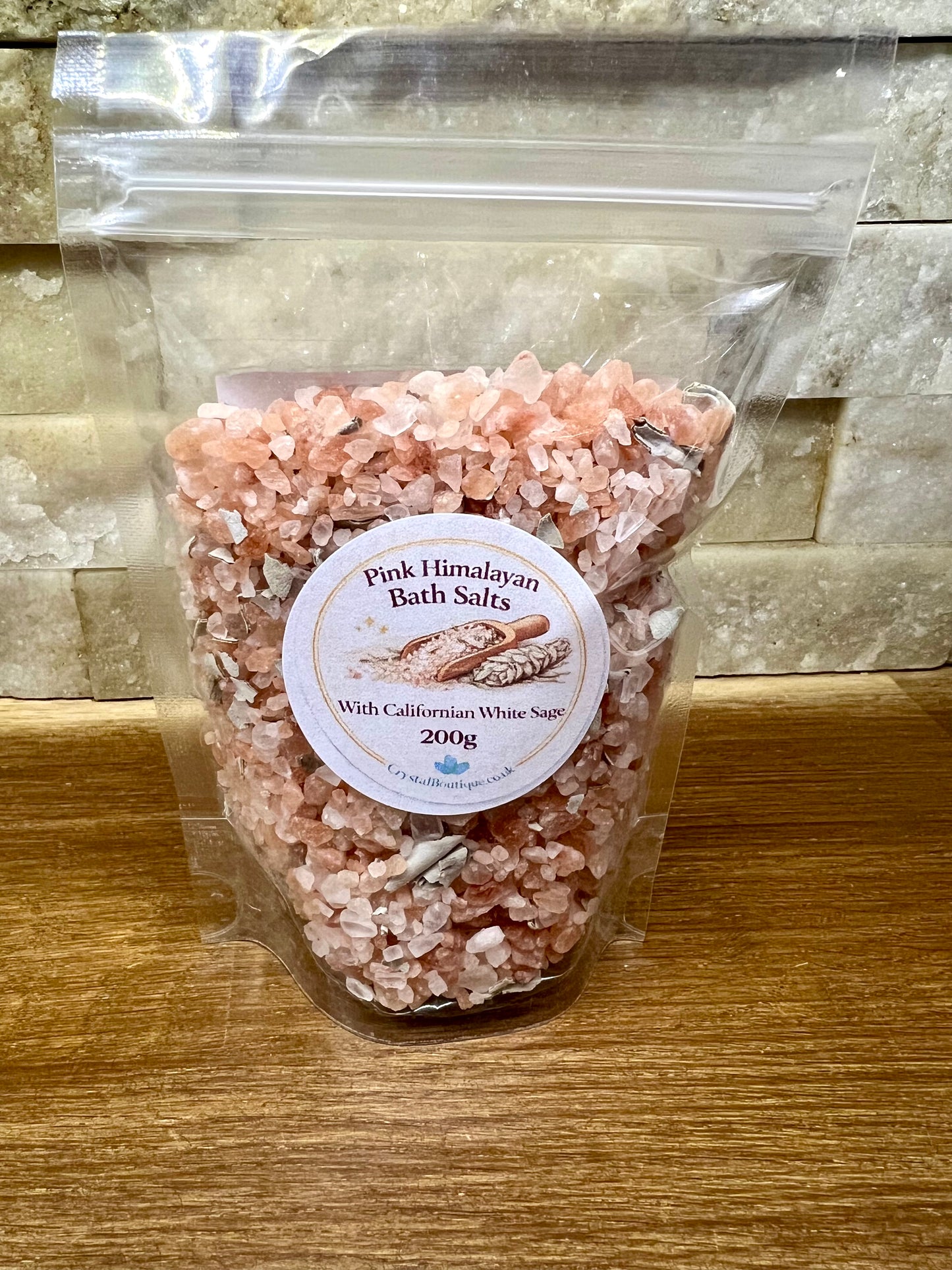 Pure Pink Himalayan Bath Salts with Californian white sage