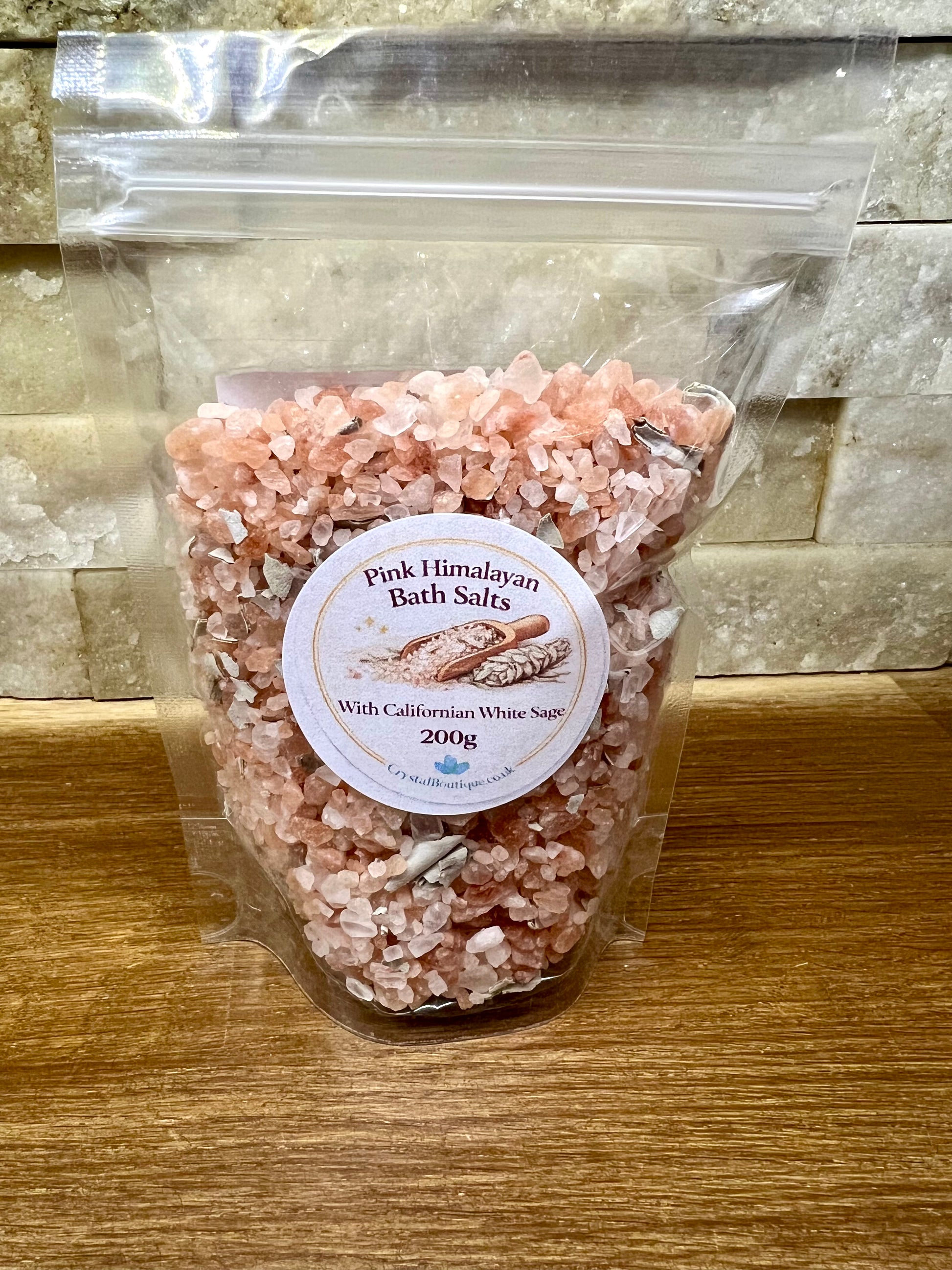 Pure Pink Himalayan Bath Salts with Californian white sage