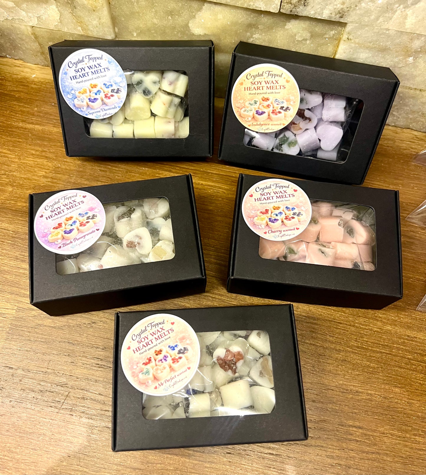 Crystal-Topped Soy Wax Heart Melts – Hand-Poured with Love - Crystal Boutique.co.uk