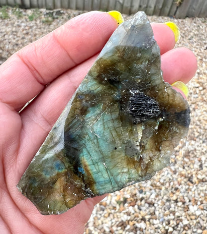 Natural Labradorite Crystals – Rough with Polished Face - Crystal Boutique.co.uk