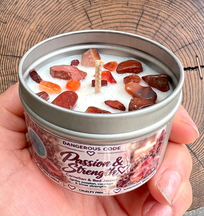Crystal-Topped Soy Candle in Tin — Choose Your Scent - Crystal Boutique.co.uk