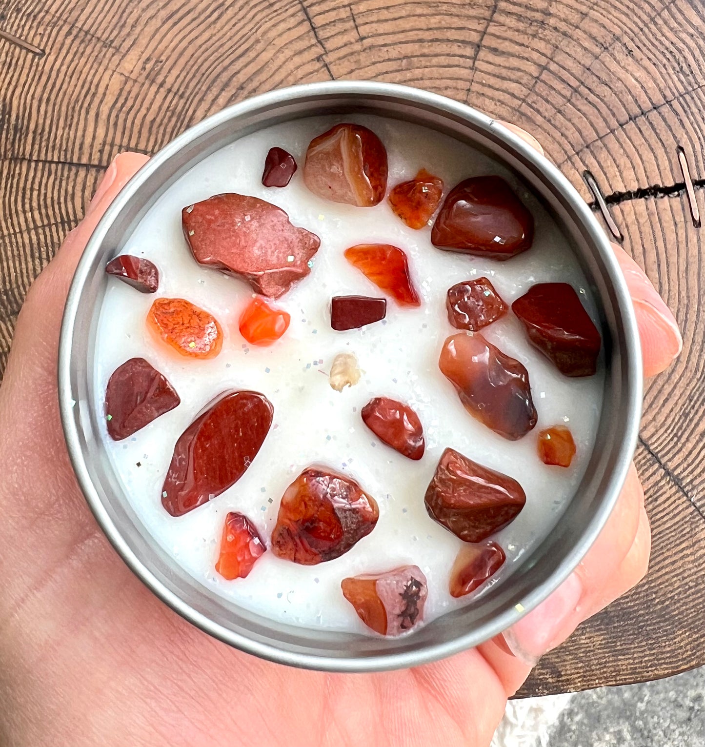 Crystal-Topped Soy Candle in Tin — Choose Your Scent - Crystal Boutique.co.uk